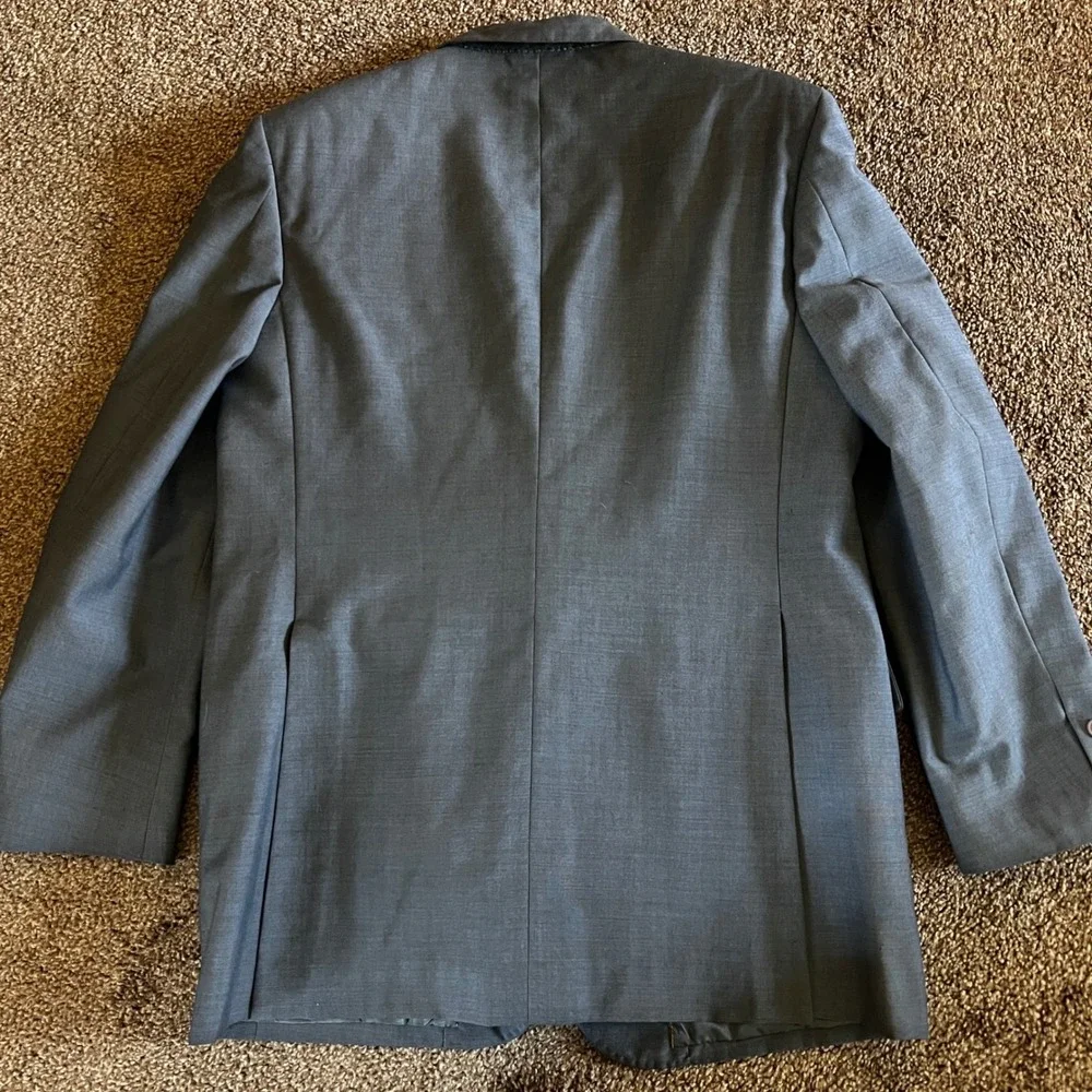 Vintage Sunward Blazer Sport Coat Two Button Collared‎ Jacket Gray Blue
